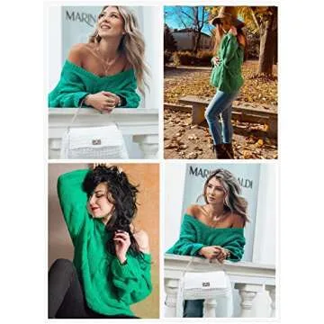 Ecrocoo Women's Oversized Off The Shoulder Sweater 2023