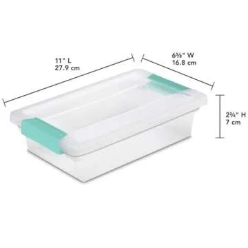 Sterilite 6-Pack Clip Box, Clear Storage for Crafts, Supplies and Office Items, Small