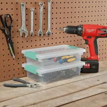 Sterilite 6-Pack Clip Box, Clear Storage for Crafts, Supplies and Office Items, Small