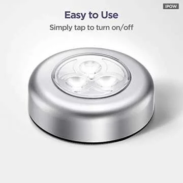 IPOW 5 Pack LED Battery-Powered Wireless Night Light Stick Tap Touch Lamp for Easy Lighting Anywhere