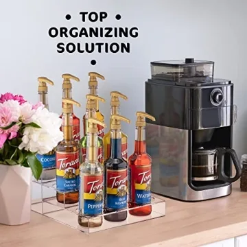Acrylic Coffee Syrup Organizer Rack for Kitchen and Bar