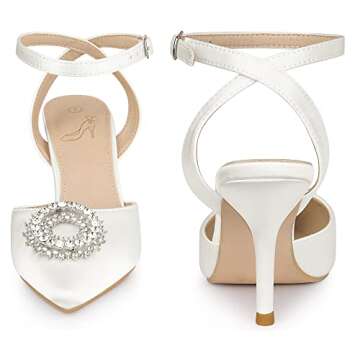 Perphy Rhinestone Ankle Strap Stiletto Heel Pumps for Women