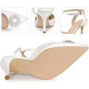 Perphy Rhinestone Ankle Strap Stiletto Heel Pumps for Women