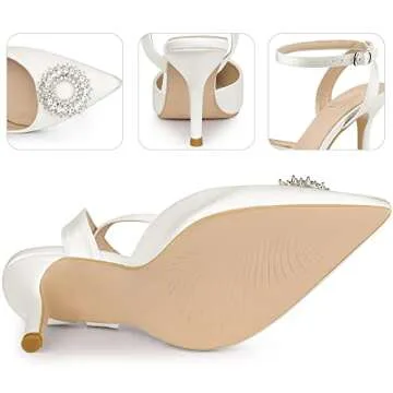 Perphy Rhinestone Ankle Strap Stiletto Heel Pumps for Women