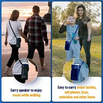 MZTUE 2-Pcs Water Bottle Holder with Strap, Premium Easy Clean, Light Water Bottle Carrier Bag with Pocket for Hiking, Walking, Travel