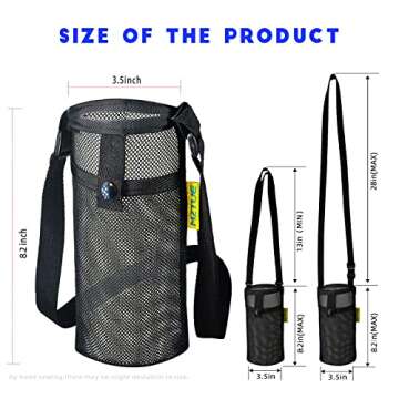 MZTUE 2-Pcs Water Bottle Holder with Strap, Premium Easy Clean, Light Water Bottle Carrier Bag with Pocket for Hiking, Walking, Travel