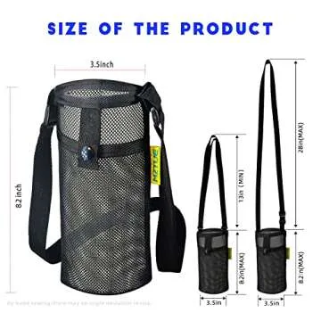 MZTUE 2-Pcs Water Bottle Holder with Strap, Premium Easy Clean, Light Water Bottle Carrier Bag with Pocket for Hiking, Walking, Travel