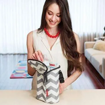 Skip Hop Baby Breastmilk Cooler Insulated Bottle Bag, Grab & Go, Chevron