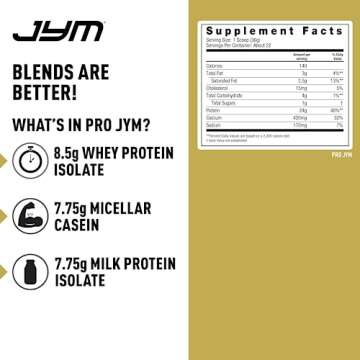 JYM Supplement Science Pro JYM Tahitian Vanilla Protein Powder - Whey Protein Isolates, Casein, & Mi...