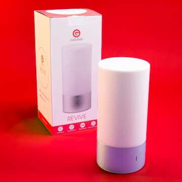 Revive - 670nm Red Light Sleep Lamp by Gamma - Melatonin Promoting Natural Sleep Aid, Bedroom & Nurs...