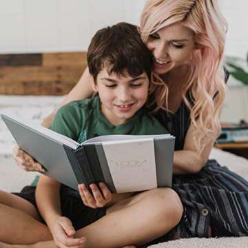 Promptly Journals, Our Parent-Child Connection Journal: Spark Creativity, Start Conversations (Dusty Blue Linen/Leatherette) | Kids Journal | Quality Time Gifts | Daddy Daughter Gifts | Mom and Son Gifts