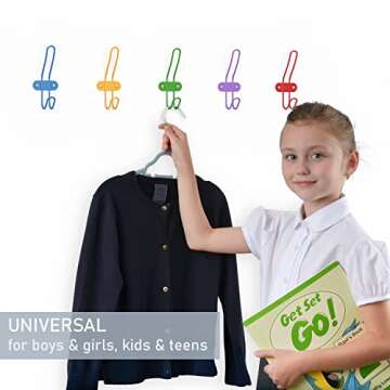 Tibres - Kids Wall Coat Hooks for Girls and Boys for Jackets Hats Backpacks Robes and Towels - Children Colorful Wall Mounted Hanger Hooks for Nursery Bedroom and Bathroom - Set of 10