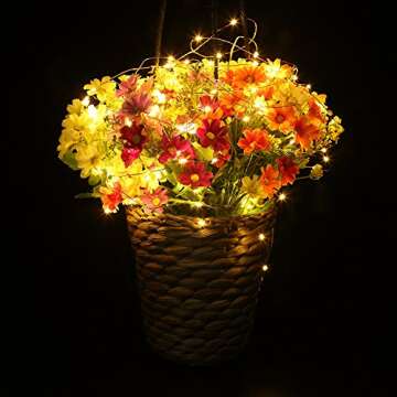 GDEALER 4 Pack 16.4 Feet 50 Led Fairy Lights Battery Operated with Remote Control Timer Waterproof Copper Wire Twinkle String Lights for Christmas Bedroom Indoor Outdoor Wedding Dorm Decor Warm White