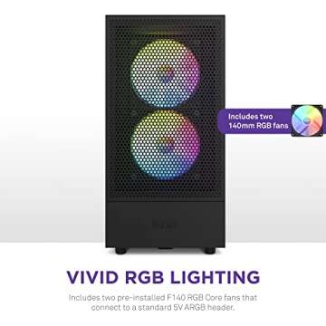 NZXT H5 Flow RGB ATX Gaming Case with Tempered Glass