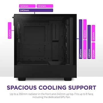 NZXT H5 Flow RGB ATX Gaming Case with Tempered Glass