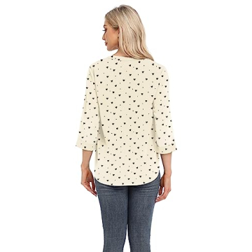 Boho Floral V Neck Tops for Women - VIISHOW XL
