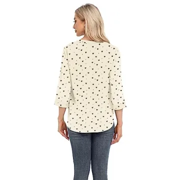Boho Floral V Neck Tops for Women - VIISHOW XL