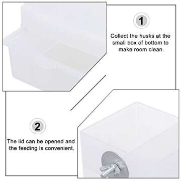 POPETPOP 2pcs Automatic Bird Feeder - No Mess Bird Cage Feeders Parrot Seed Tube, Creative Bird Feeding Container for Parakeet Canary Cockatiel Finch