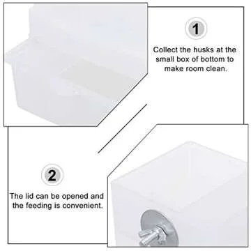 POPETPOP 2pcs Automatic Bird Feeder - No Mess Bird Cage Feeders Parrot Seed Tube, Creative Bird Feeding Container for Parakeet Canary Cockatiel Finch