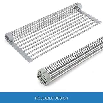 Jernoy Dish Drying Rack - Foldable & Multi-Purpose Kitchen Space Saver