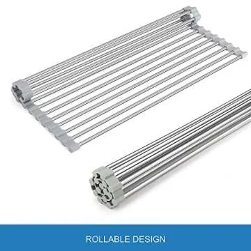 Jernoy Dish Drying Rack - Foldable & Multi-Purpose Kitchen Space Saver