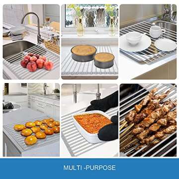 Jernoy Dish Drying Rack - Foldable & Multi-Purpose Kitchen Space Saver