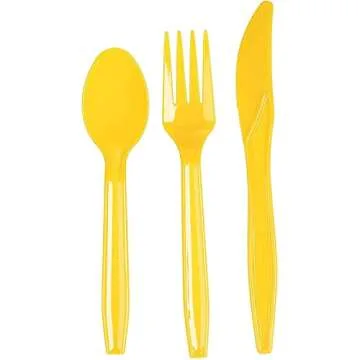 BLUE PANDA 144 Piece Let's Fiesta Dinnerware Set for Cinco de Mayo Party Supplies, Taco Tuesday Decorations (Serves 24)