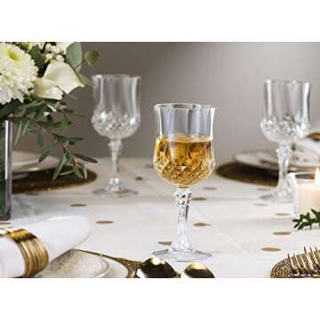 Laura Stein 4 Pack Disposable Crystal Style Wine Glasses with Stem