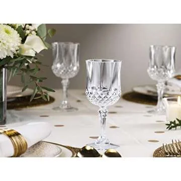 Laura Stein 4 Pack Disposable Crystal Style Wine Glasses with Stem