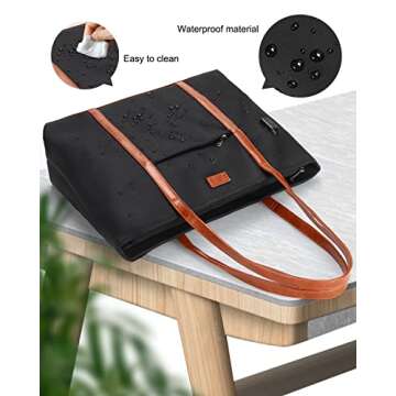 Stylish Laptop Tote Bag for Women - USB & Water Resistant