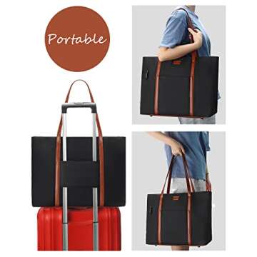 Stylish Laptop Tote Bag for Women - USB & Water Resistant