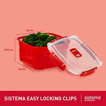 Sistema Microwave Steamer for Cooking Food and Vegetables with Steam Release Vent
