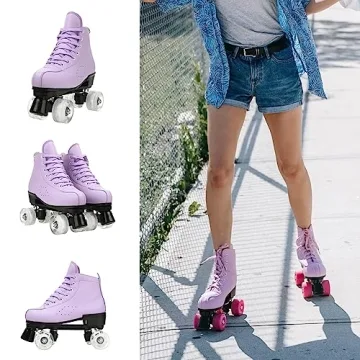Risup Classic Double Row Roller Skates High Top Light Up Wheels