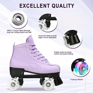 Risup Classic Double Row Roller Skates High Top Light Up Wheels