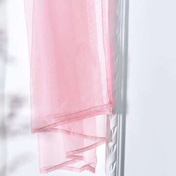 KEQIAOSUOCAI Baby Pink Sheer Window Scarf Valance Sheer Fabric for Draping Curtain Toppers for Wedding Party Girls Room Bed Canopy Scarves 52 Inches Wide by 216 Inches Long Baby Pink