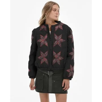 Gacaky Women's Warm Quilted Puffer Jacket Black M