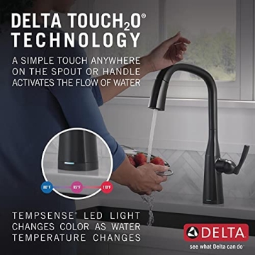 Delta Stryke Matte Black Kitchen Faucet Touch2O Technology
