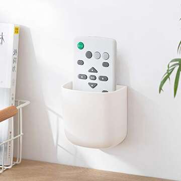Lunmore 2 Pack Wall Mounted Remote Control Holder with Adhesive