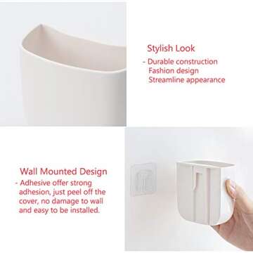 Lunmore 2 Pack Wall Mounted Remote Control Holder with Adhesive