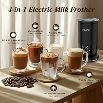 Electric Milk Frother & Steamer - DEVINC 4-in-1