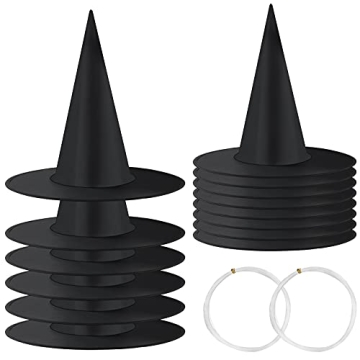 LeeLoon Witch Hat 14 Pack - Halloween Hanging Decor for Parties