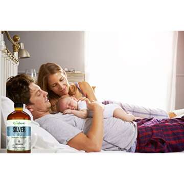 Kaiame Naturals Colloidal Silver, Ionic Silver Solution, 10 PPM, Large 16 oz Glass Bottle, Natural Immune Support Supplement, Safe for Adults, Children, and Pets