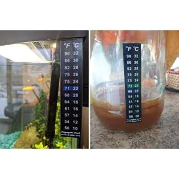 Stick On Thermometer Strip, Digital Temperature Display for Fermenting, Brewing, Wine, Beer, Kombucha or Aquariums. 50-90F (10-32C) Adhesive Sticker 10 Pack (10)