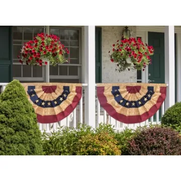 Tea Stained Patriotic Bunting 48" x 24" USA Banner