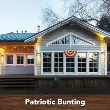 Tea Stained Patriotic Bunting 48" x 24" USA Banner