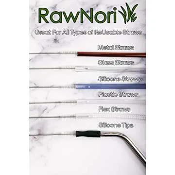 2 Drinking Straw Cleaning Brush Long - Bristle Cleaner for Stainless Steel Drink Straws Heavy Duty Brushes for Washing Glass Silicone Metal Straws Tea Pot Spout Mini Micro Bottle