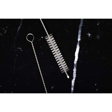 2 Drinking Straw Cleaning Brush Long - Bristle Cleaner for Stainless Steel Drink Straws Heavy Duty Brushes for Washing Glass Silicone Metal Straws Tea Pot Spout Mini Micro Bottle