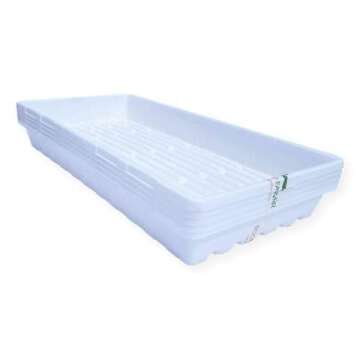 Bootstrap Farmer 1020 Trays White Extra Strength - 10 Pack No Hole - Seed Starter Flats for Fodder, ...