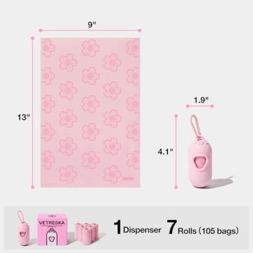 VETRESKA Cherry Blossom Dog Poop Bag Dispenser