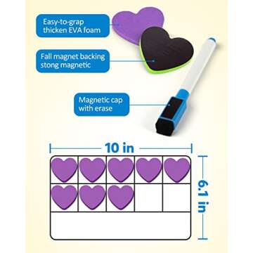 Coogam Magnetic Ten Frame Set for Preschool Math Learning